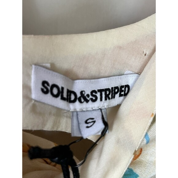 Solid & Striped Linen Summer Floral midi Dress, deep v, Keyhole, Backless, SZ‎ S - Picture 7 of 11